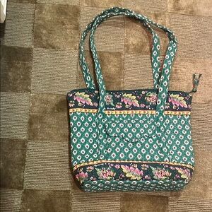 Vera Bradley Green Tote Bag with Geometric Design